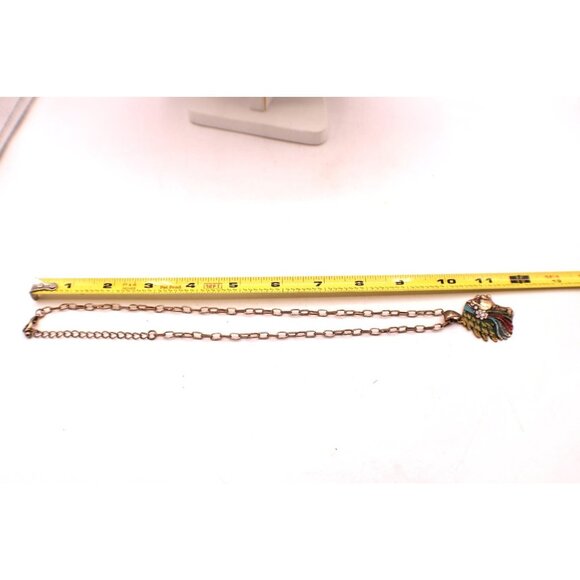 Vintage Native American Chief Headdress Pendant Necklace Rhinestone Enamel Paint - Picture 6 of 9